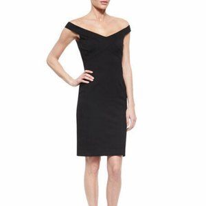 Nicholas Women's Size 10 Black Cross Front Off Shoulder Dress Msrp $350.00